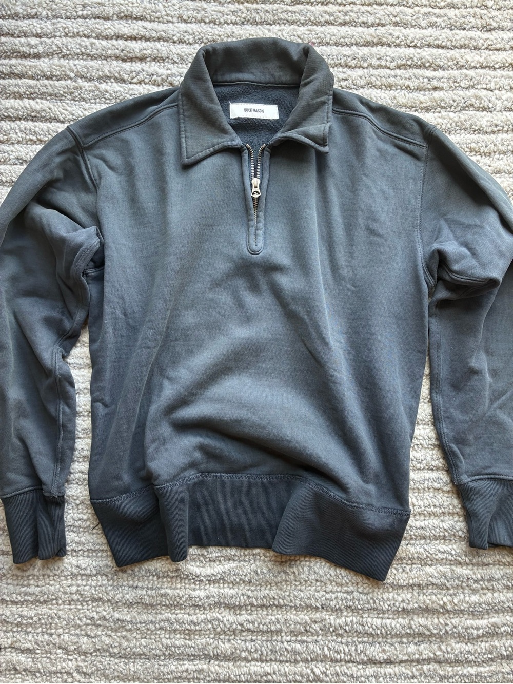 Buck Mason welterweight Charcoal quarter Zip sweatshirt